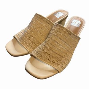Dolce Vita Shoes DV Woven Mules Size 12 Ivory Hemma Sandal Textured Raffia Upper